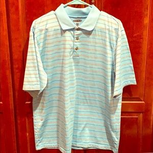 Men’s Pebble Beach Performance Striped Golf Shirt